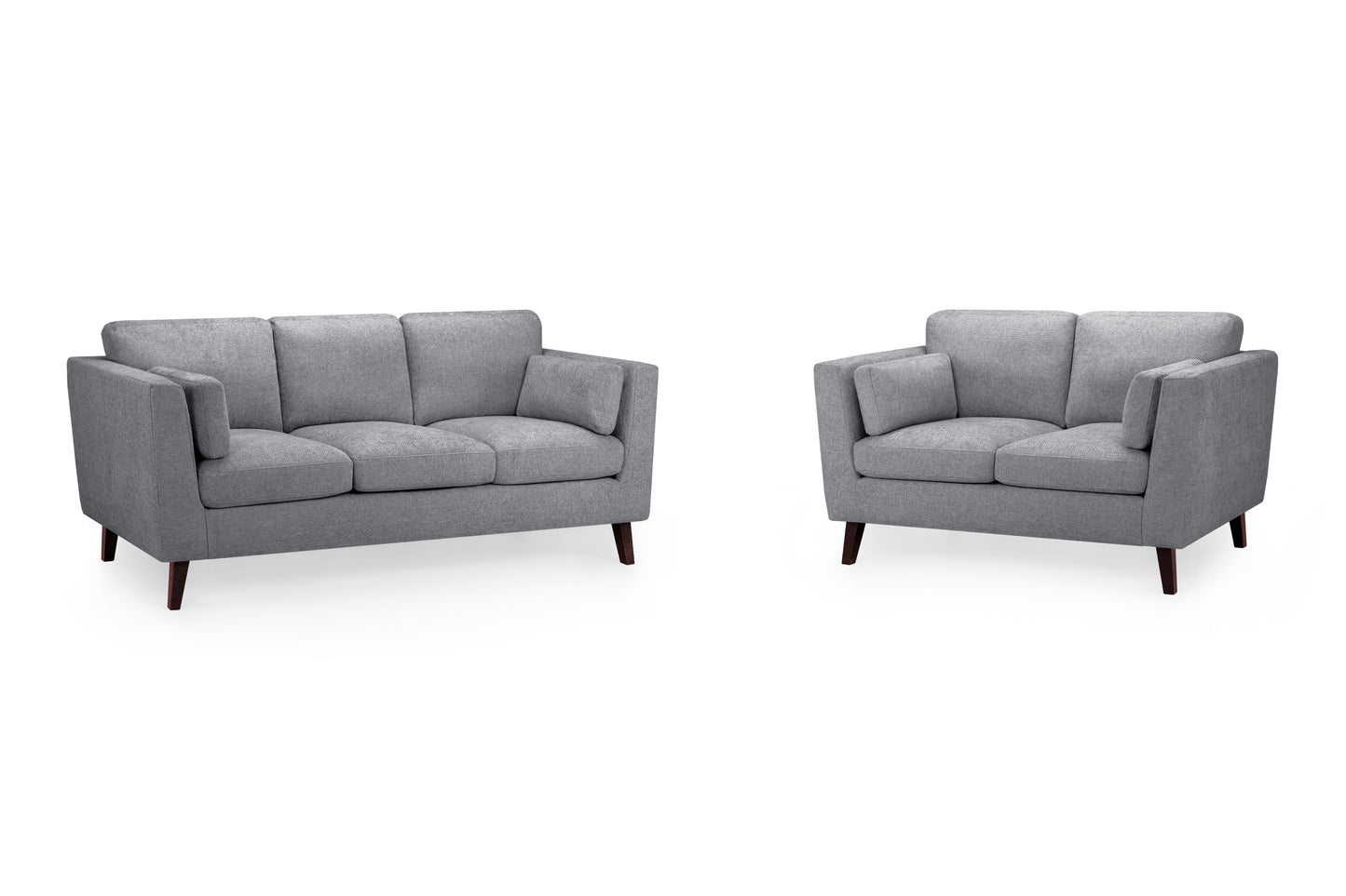 Aida Grey Chenille 3 Seater and 2 Seater Sofa Set