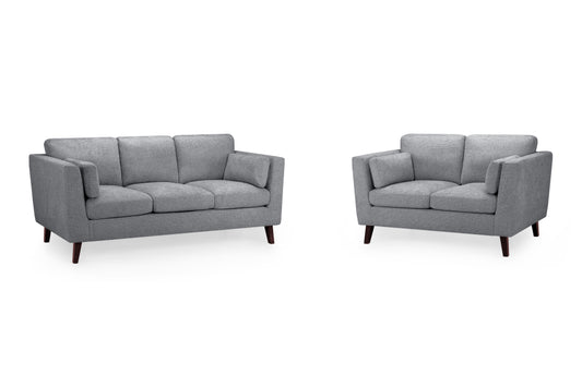 Aida Grey Chenille 3 Seater and 2 Seater Sofa Set