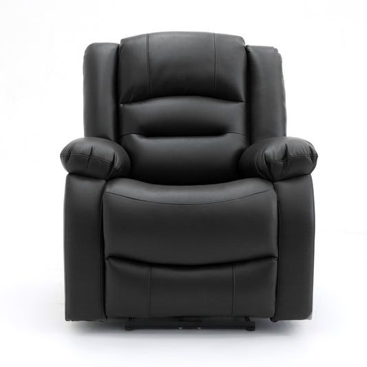 Alva Black Leather Cinema Recliner Armchair
