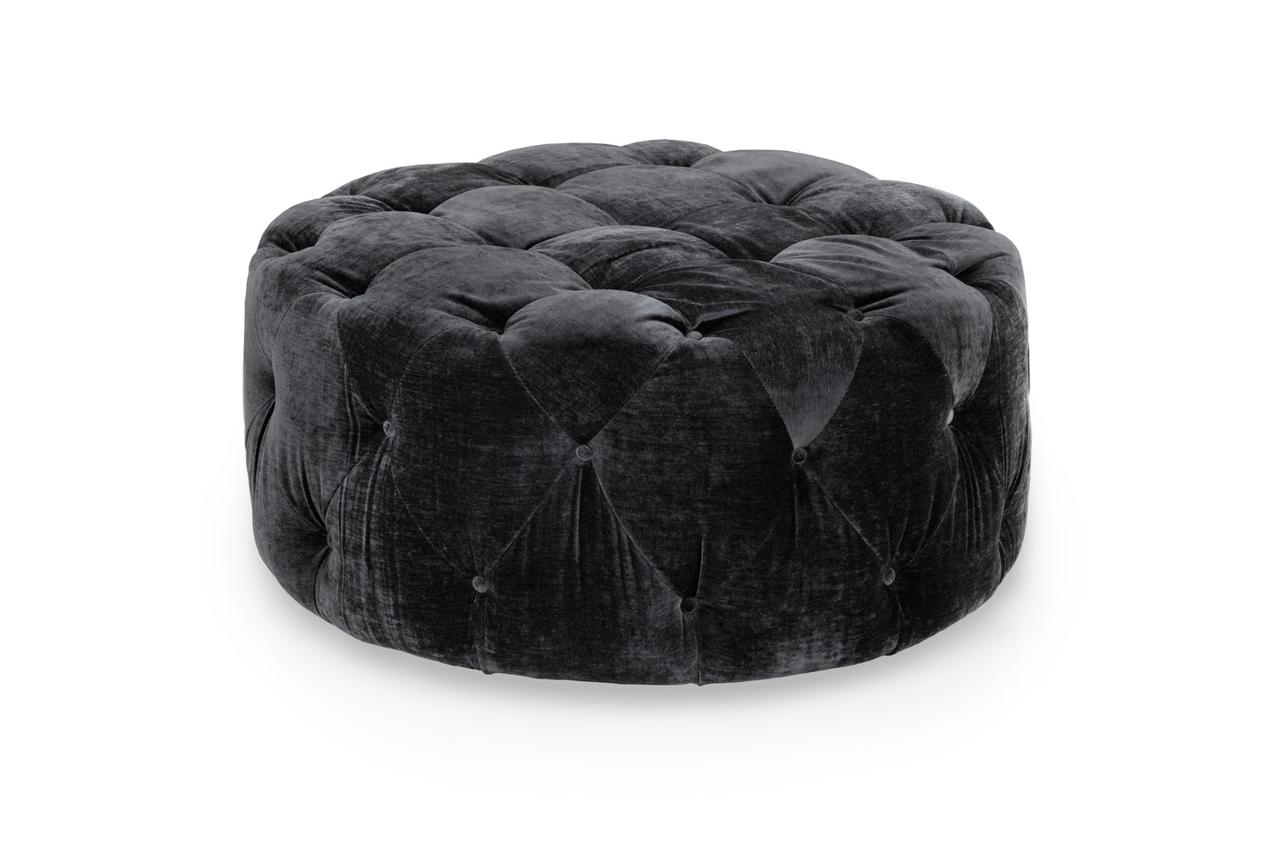 Ankara Grey Velvet Footstool
