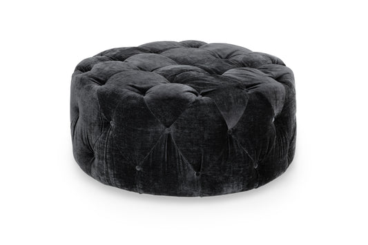 Ankara Grey Velvet Footstool