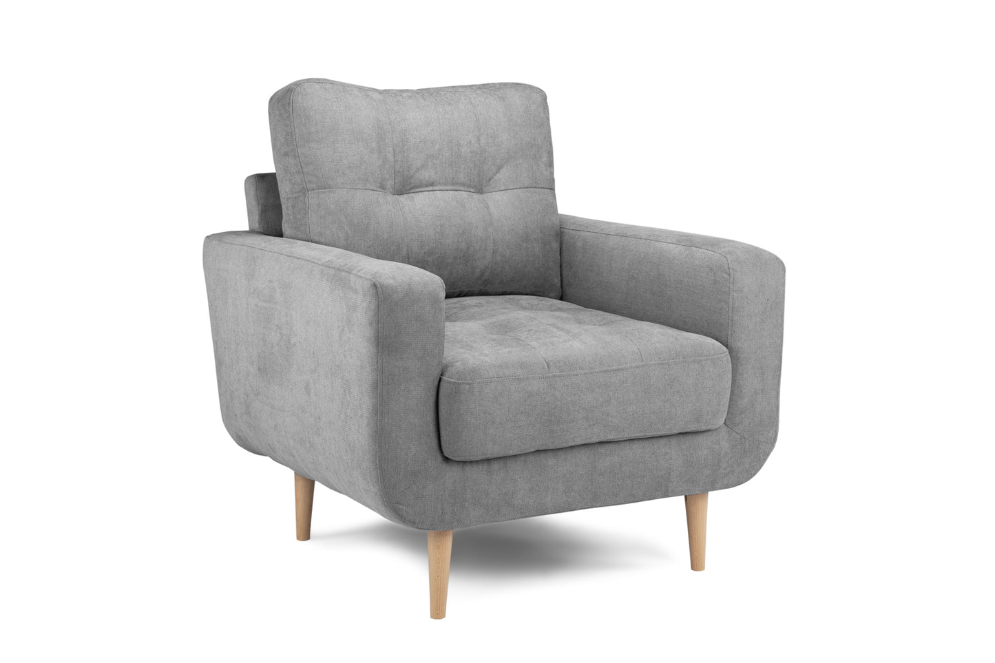 Aurora Grey Fabric Armchair