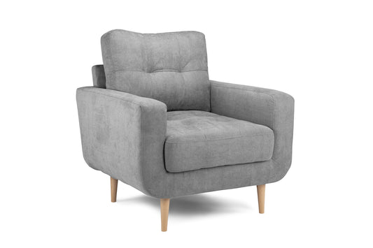 Aurora Grey Fabric Armchair
