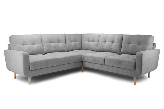 Aurora Large Grey Fabric Corner Sofa