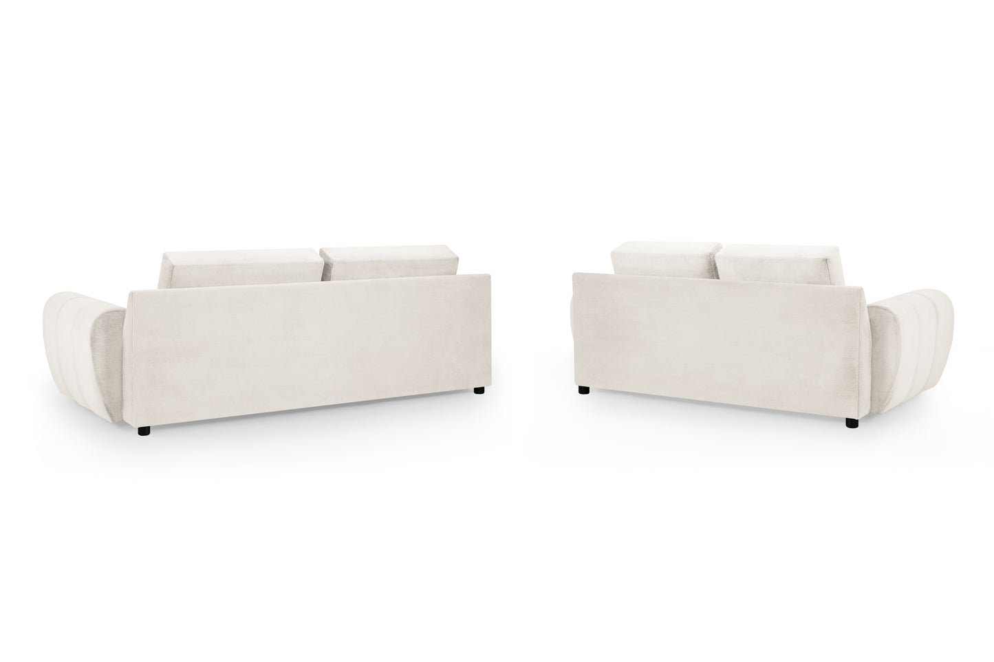 Azzuro Cream Velvet 3 Seater and 2 Seater Sofa Set