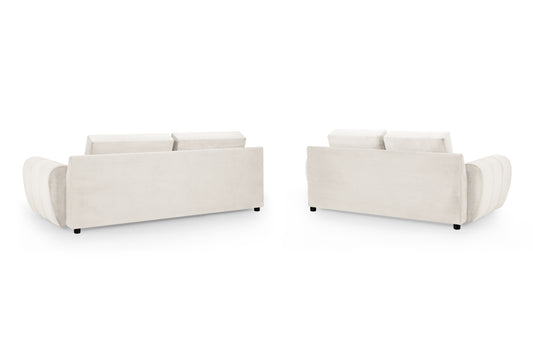 Azzuro Cream Velvet 3 Seater and 2 Seater Sofa Set