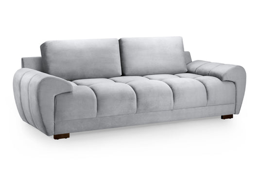 Azzuro Grey Velvet 3 Seater Sofa
