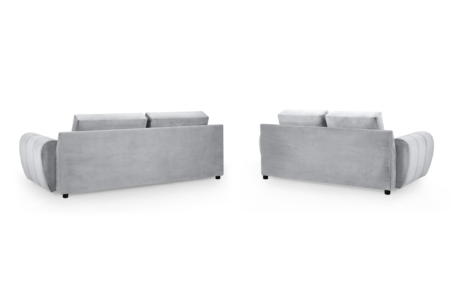 Azzuro Grey Velvet 3 Seater and 2 Seater Sofa Set