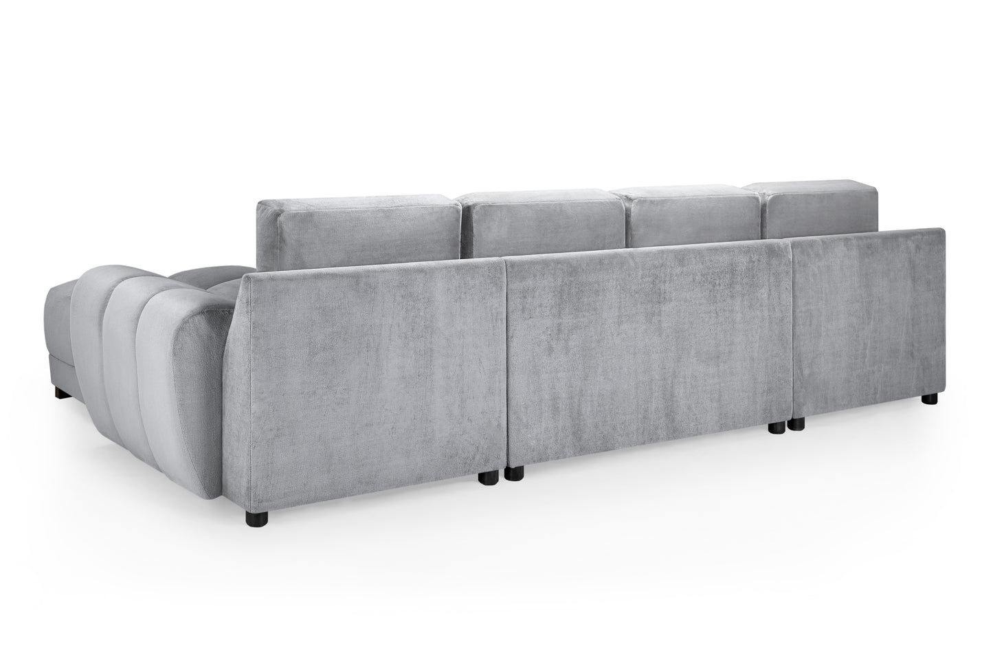 Azzuro Grey Velvet U Shape Corner Sofa