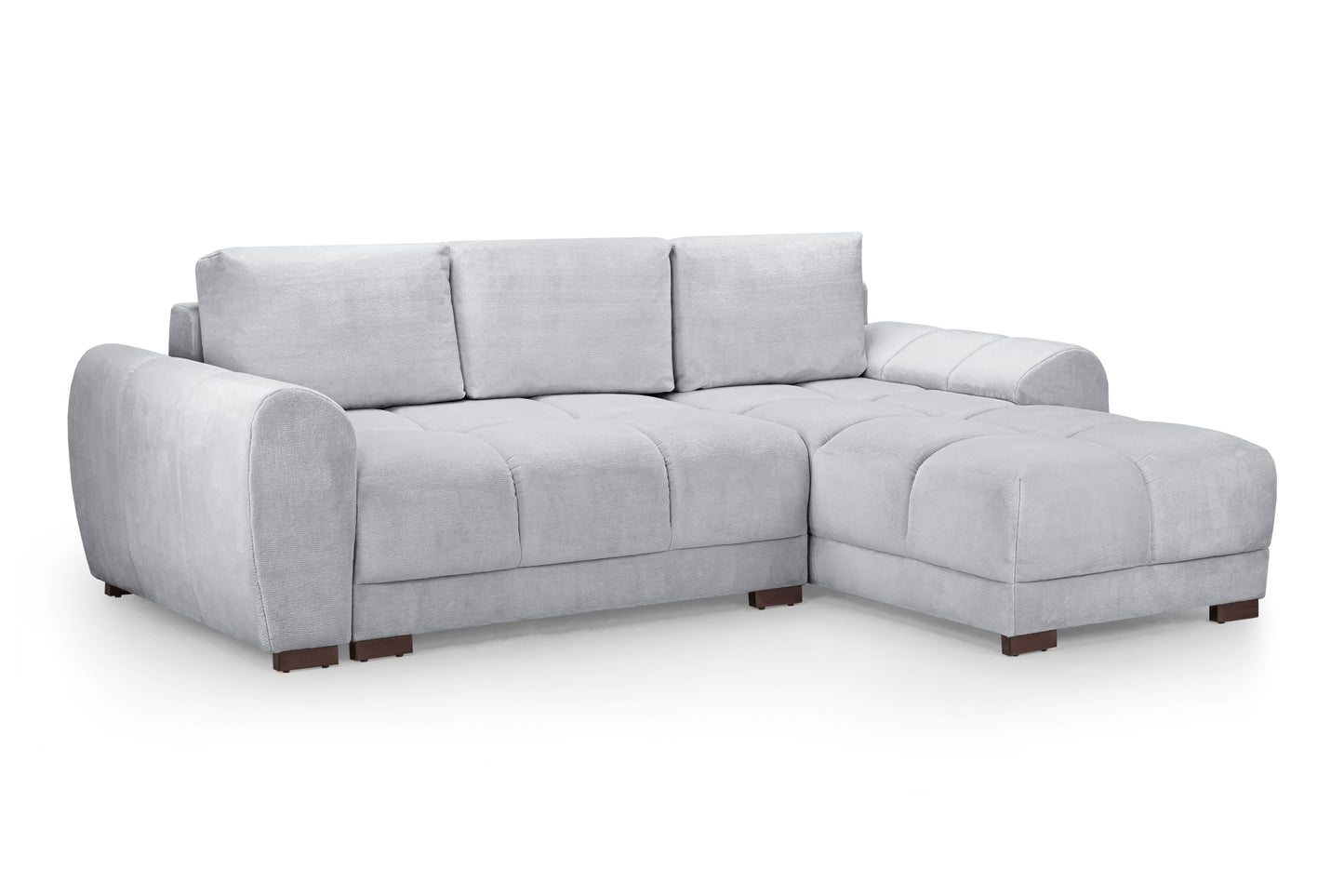 Azzuro Grey Velvet Universal Corner Sofa Bed