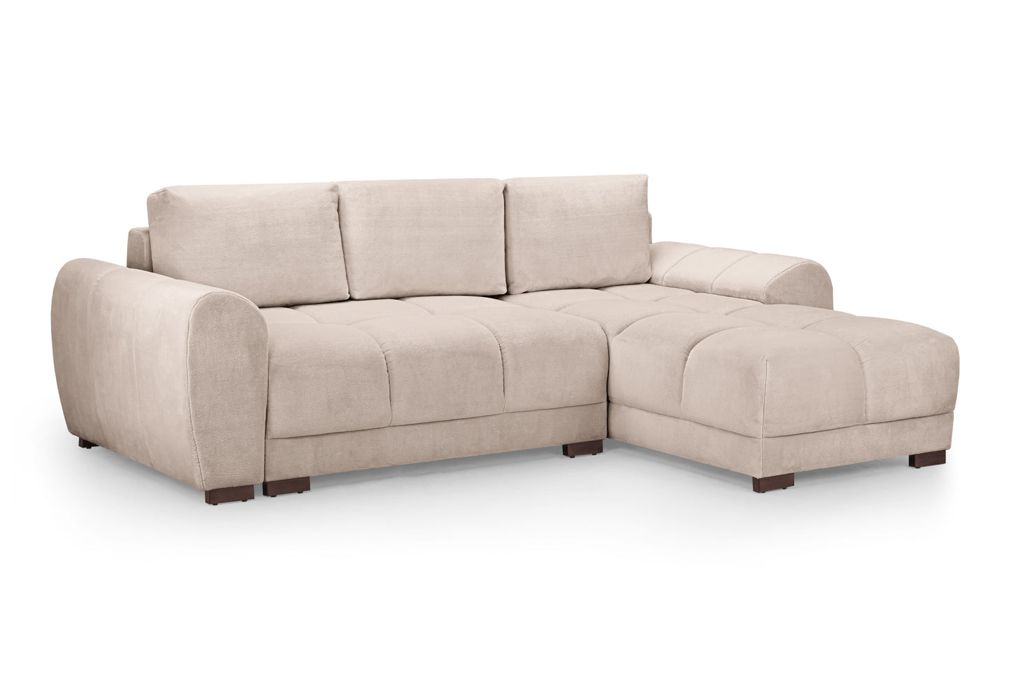 Azzuro Mocha Velvet Universal Corner Sofa Bed