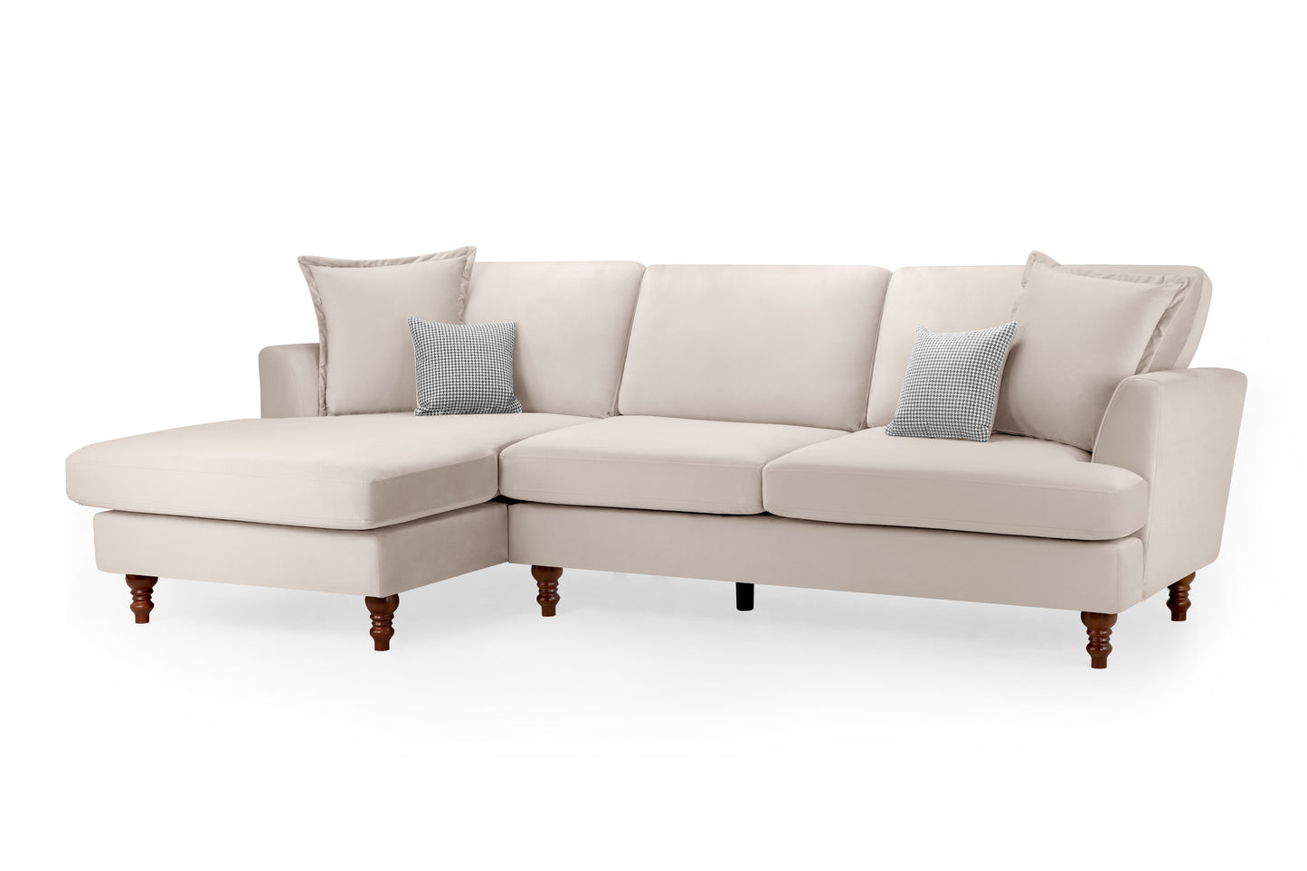 Bari Beige Fabric Left Hand Corner Sofa