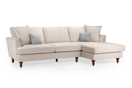 Bari Beige Fabric Right Hand Corner Sofa