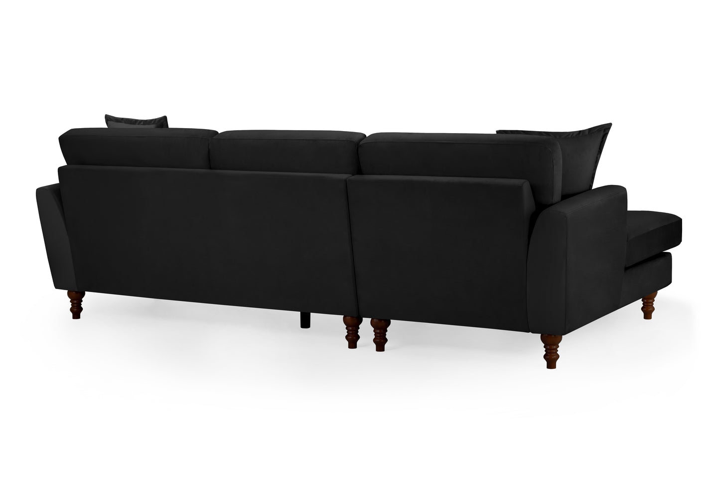 Bari Black Fabric Left Hand Corner Sofa