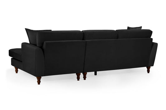 Bari Black Fabric Right Hand Corner Sofa