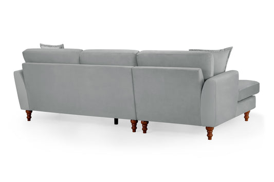 Bari Grey Fabric Left Hand Corner Sofa