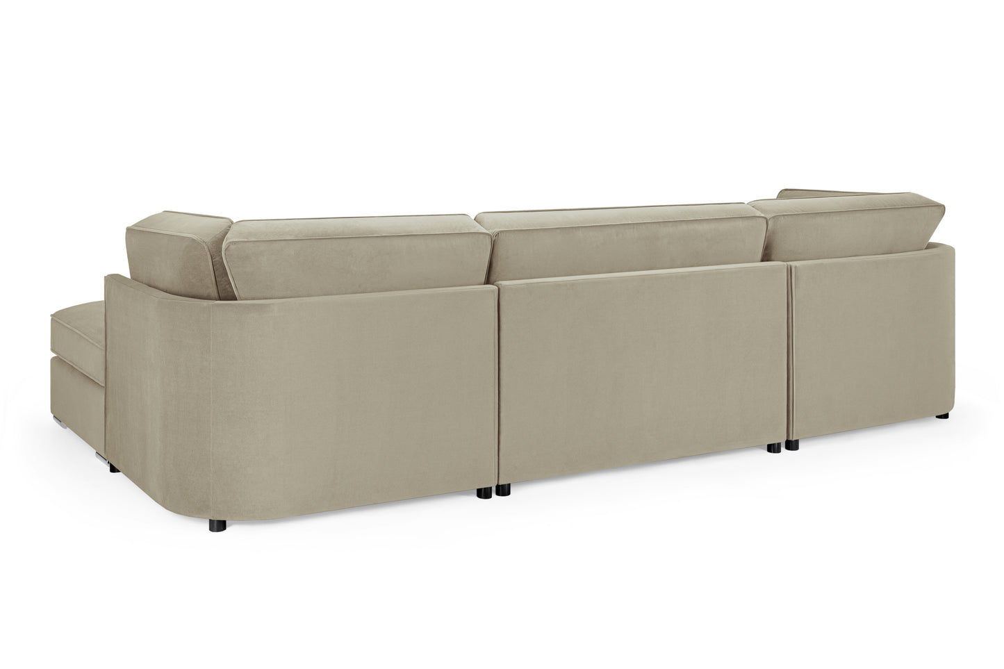 Belgravia Beige Velvet U Shape Corner Sofa