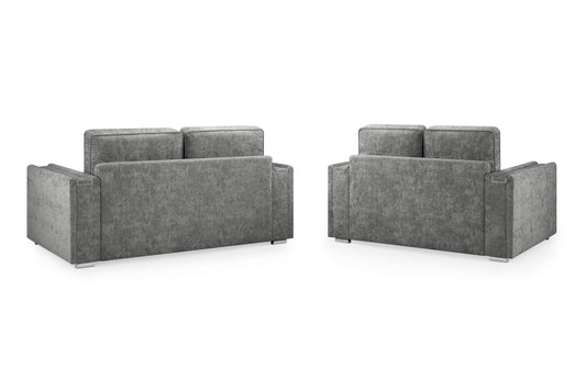 Bentley Charcoal Grey Fabric 3 Seater and 2 Seater Sofa Set