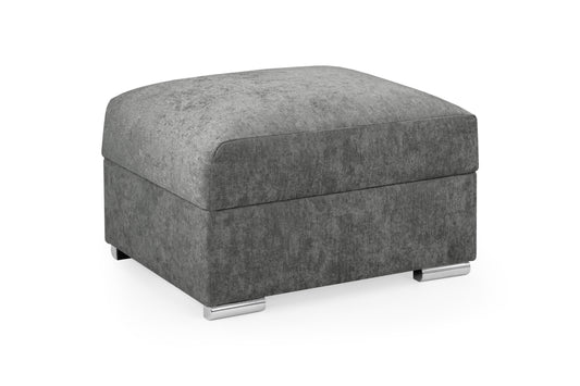 Bentley Charcoal Grey Fabric Footstool