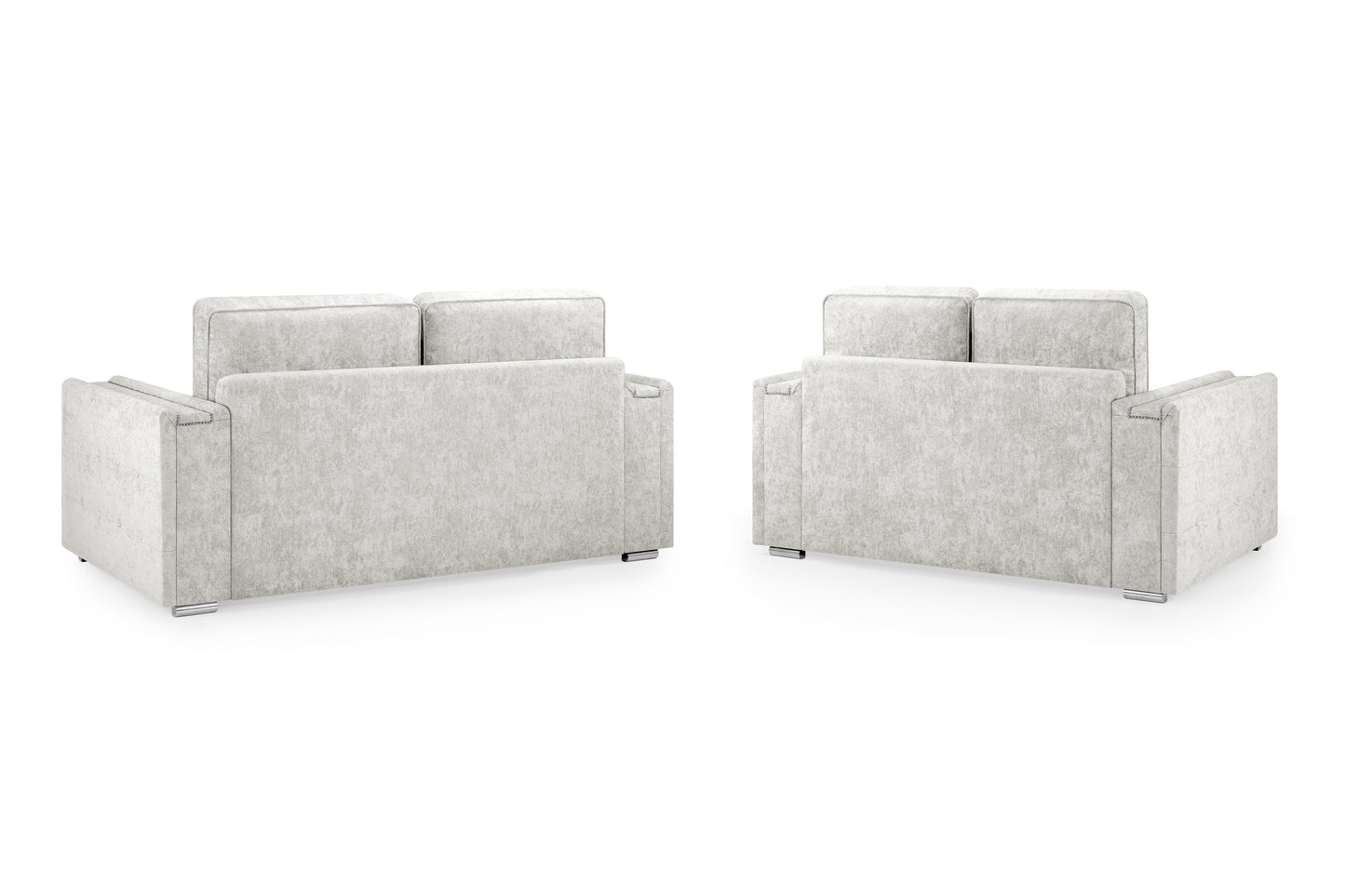 Bentley Silver Fabric 3 Seater and 2 Seater Sofa Set