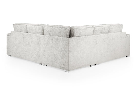 Bentley Silver Fabric Large Corner Sofa