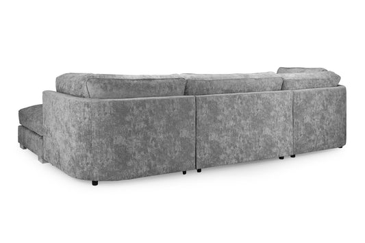 Bishop Platinum Fabric Fullback U Shape Corner Sofa