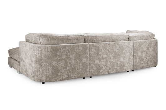 Bishop Truffle Fabric Fullback U Shape Corner Sofa