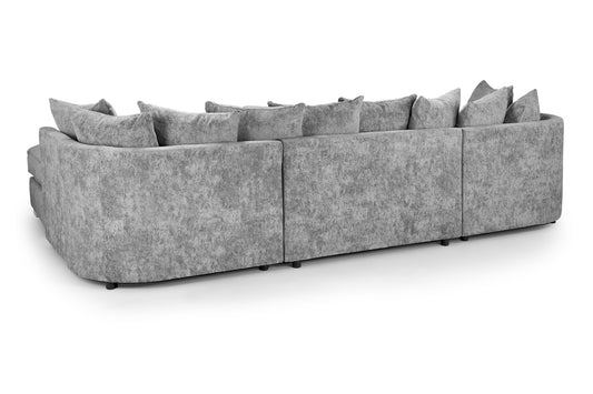 Bishop Platinum Fabric Scatter back U Shape Corner Sofa