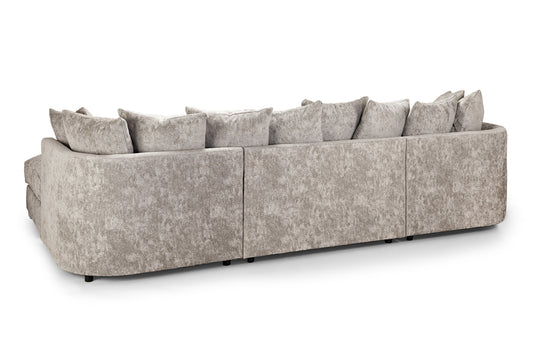 Bishop Truffle Fabric Scatter back U Shape Corner Sofa