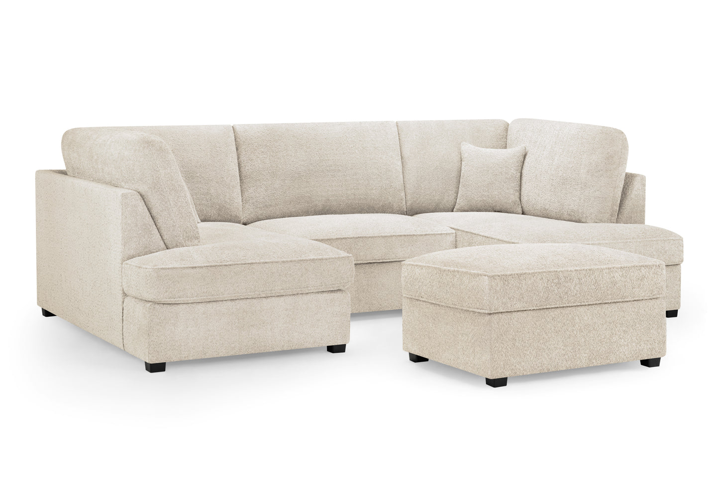Carnaby Beige Boucle U Shape Corner Sofa