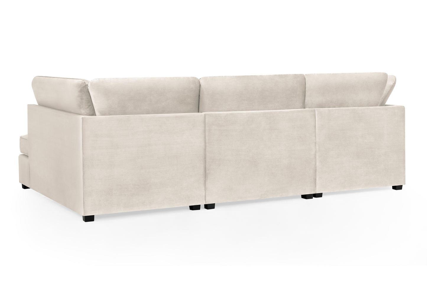 Carnaby Beige Plush Velvet U Shape Corner Sofa