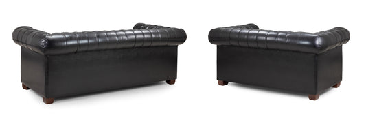 Chesterfield Black 3 Seater and 2 Seater Sofa