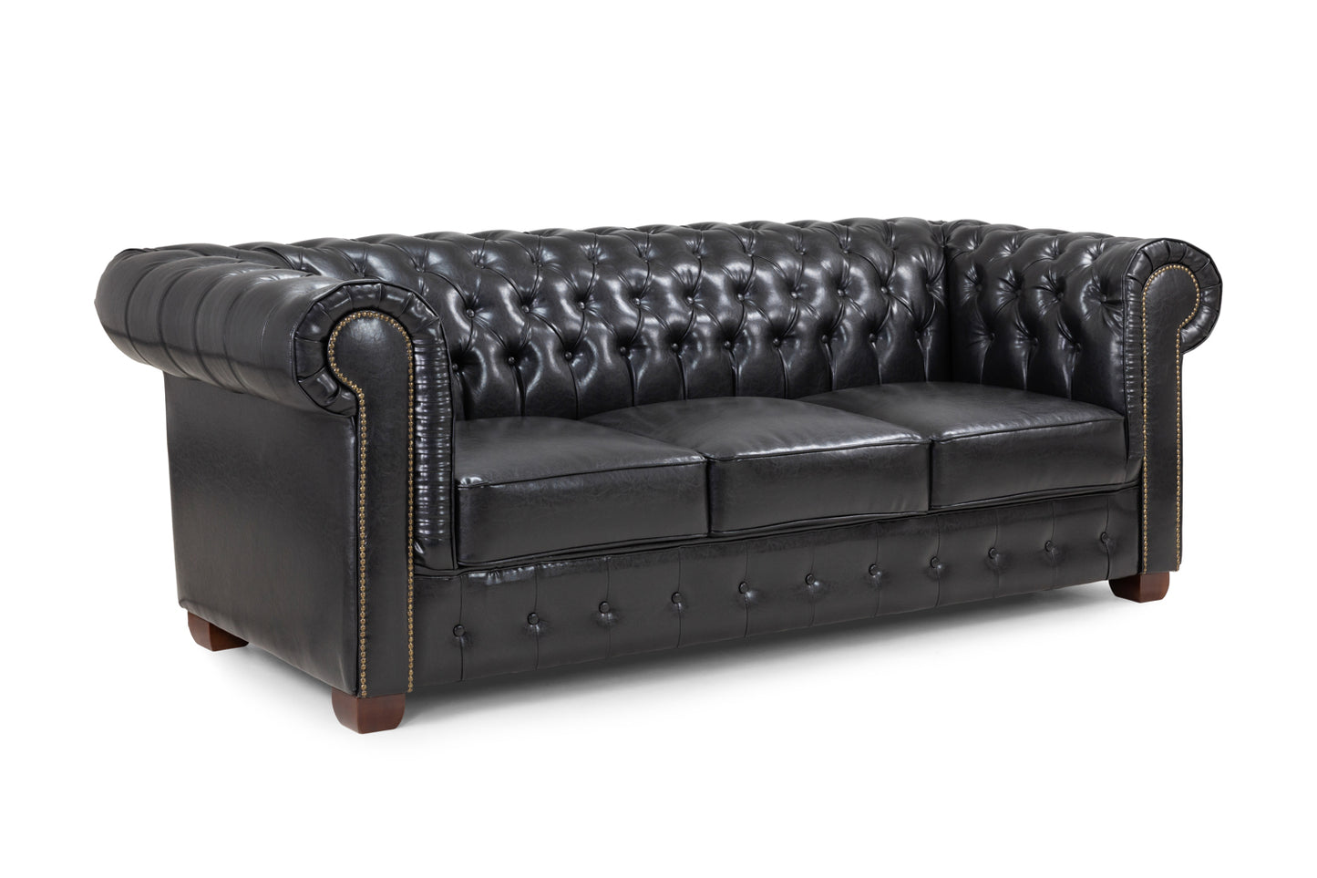 Chesterfield Black 3 Seater Sofa