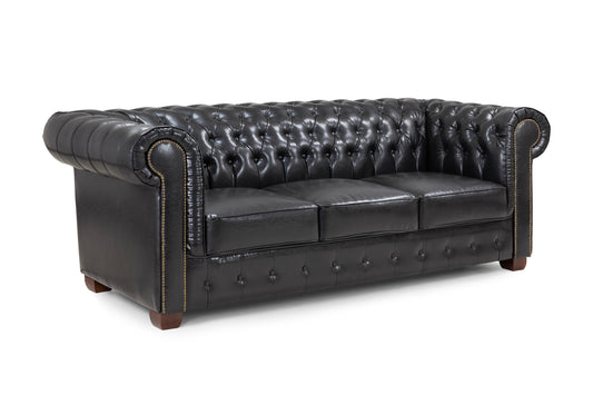 Chesterfield Black 3 Seater Sofa