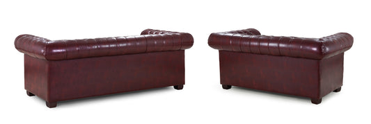 Chesterfield Oxblood Red 3 Seater and 2 Seater Sofa