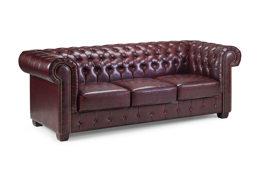 Chesterfield Oxblood Red 3 Seater Sofa