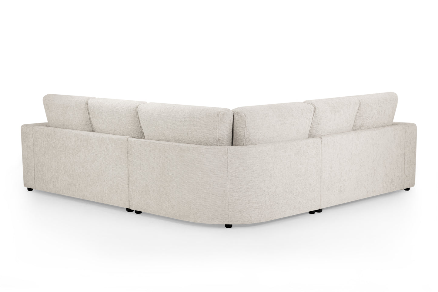 Chestnut Cream Plush Fabric Large Corner Sofa