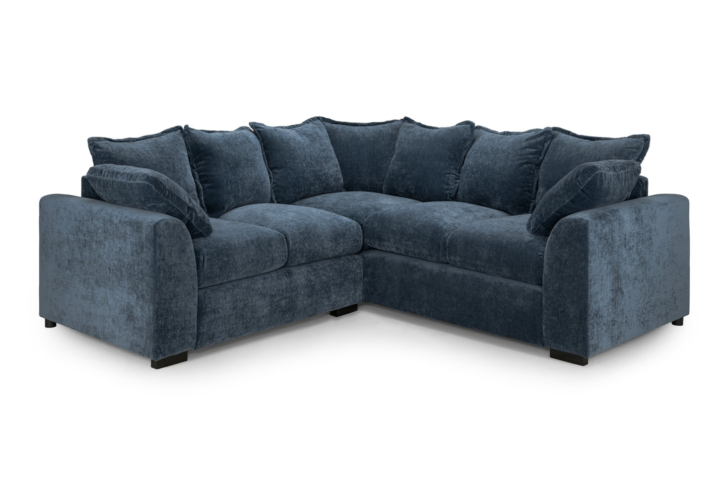 Colbee Blue Fabric Large Corner Sofa