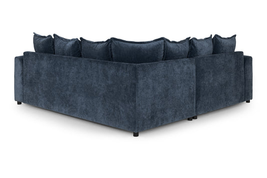 Colbee Blue Fabric Large Corner Sofa