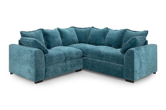 Colbee Teal Fabric Large Corner Sofa