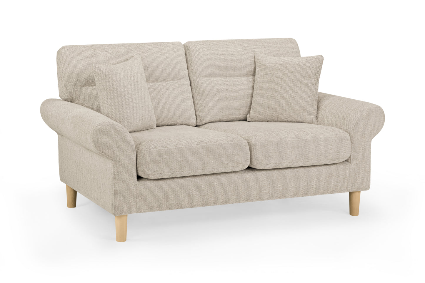 Florence Beige Fabric 2 Seater Sofa