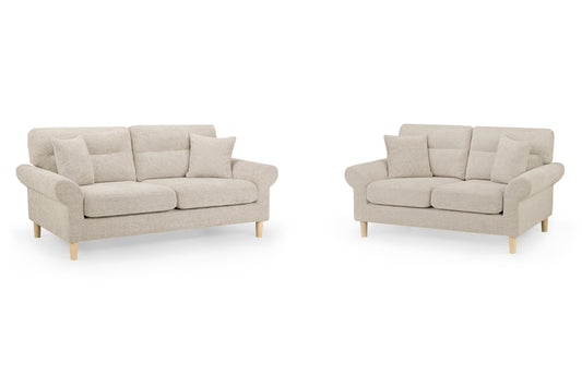 Florence Beige Fabric 3 Seater and 2 Seater Sofa