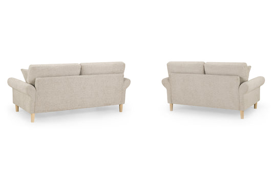 Florence Beige Fabric 3 Seater and 2 Seater Sofa