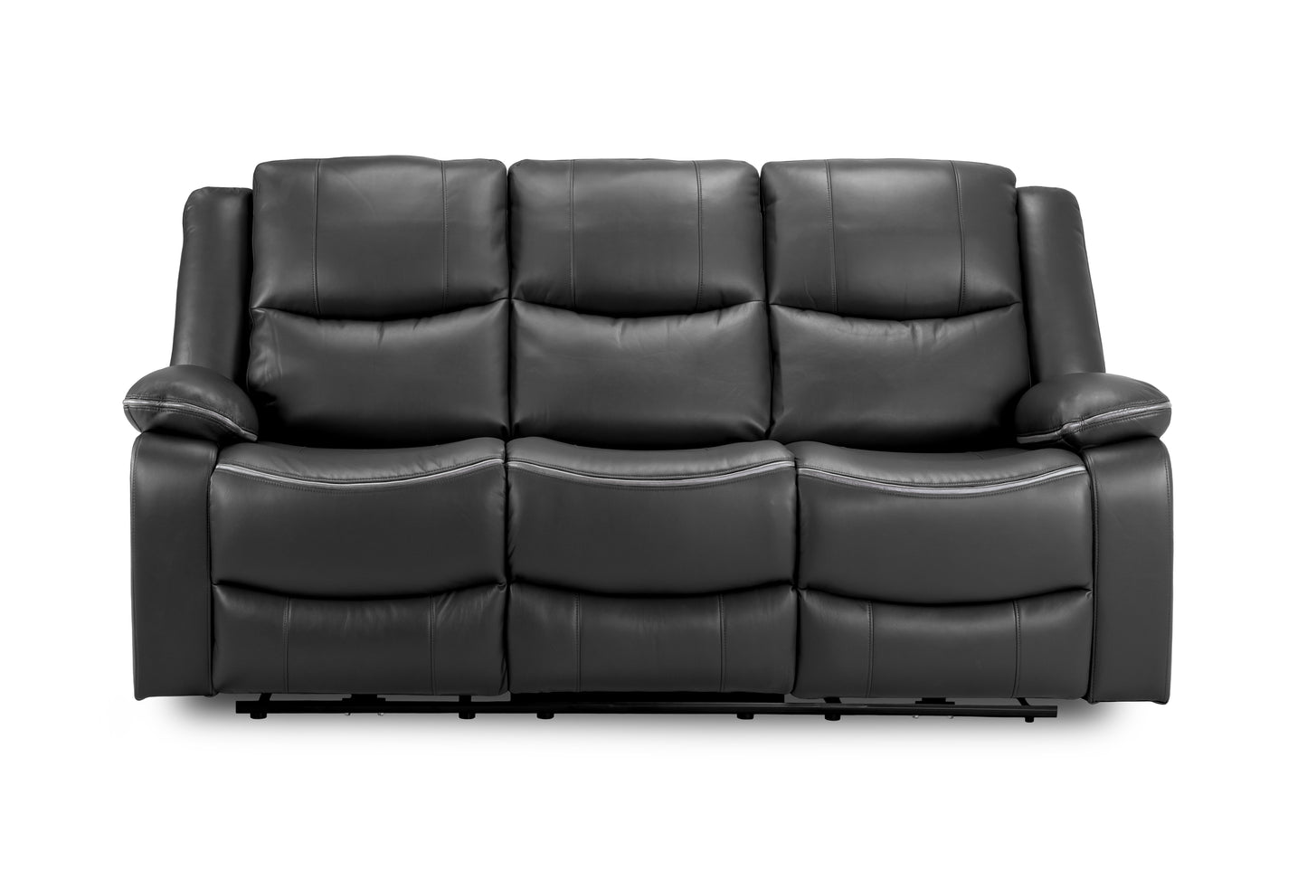 Harald Black Leather Electric Recliner 3 Seater and 2 Seater Sofa Set