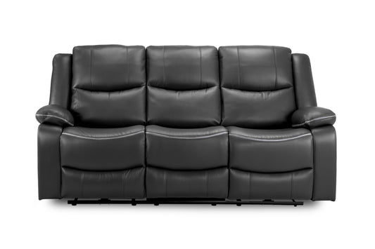Harald Black Leather Electric Recliner 3 Seater and 2 Seater Sofa Set