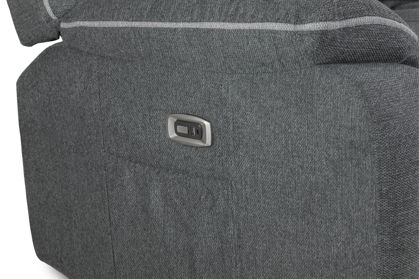 Harald Grey Fabric Electric Recliner 3 Seater and 2 Seater Sofa Set