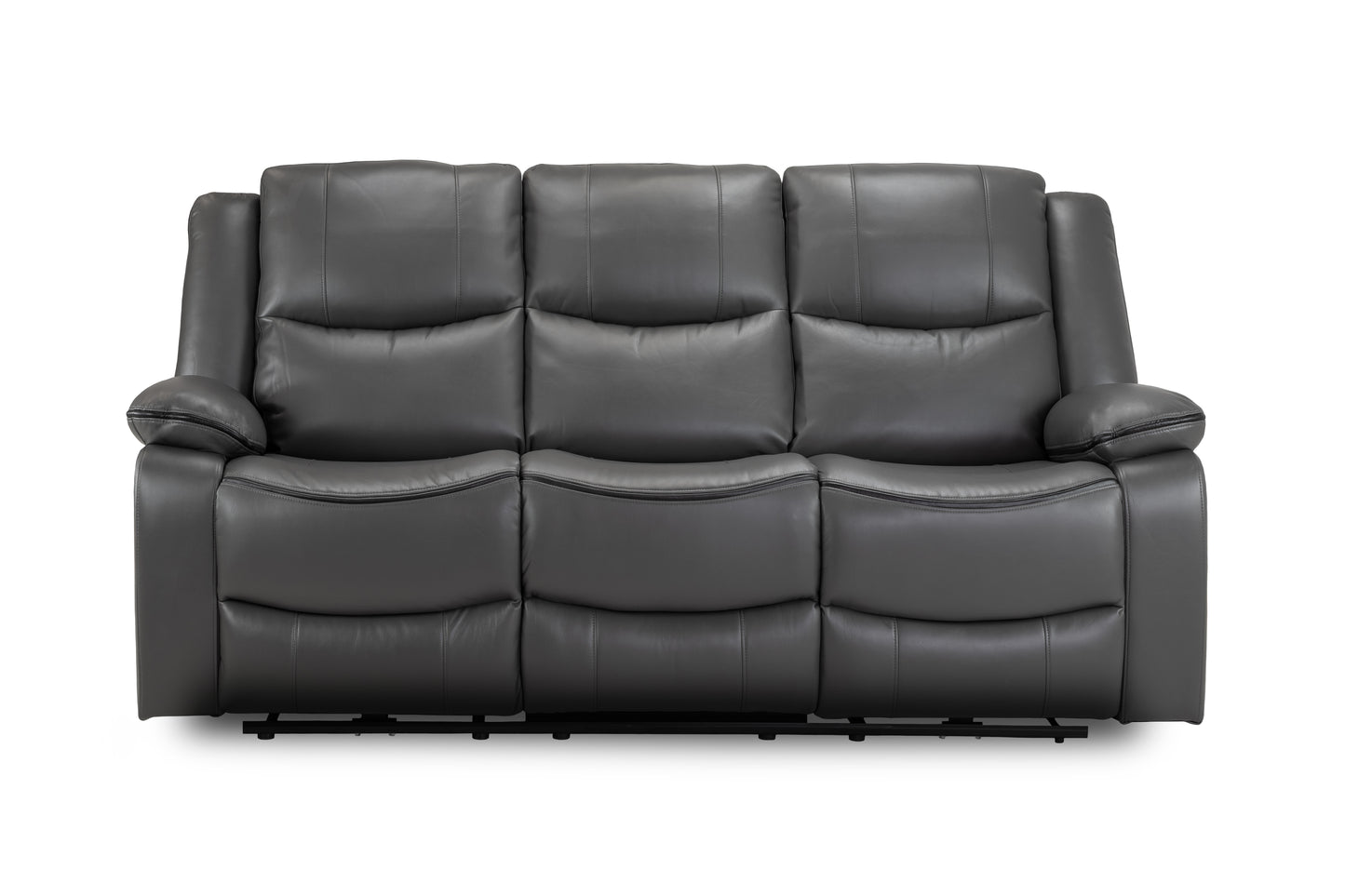 Harald Grey Leather Electric Recliner 3 Seater and 2 Seater Sofa Set