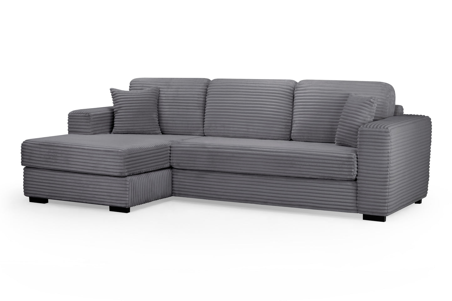 Harmony Grey Jumbo Cord Left Hand Corner Sofa