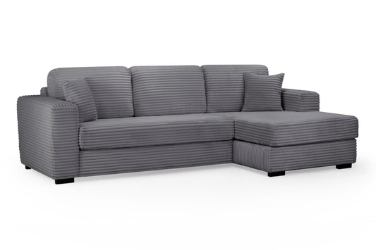 Harmony Grey Jumbo Cord Right Hand Corner Sofa