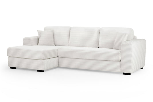 Harmony Ivory Jumbo Cord Left Hand Corner Sofa